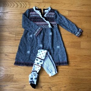 Hanna Andersson knit dress and tights